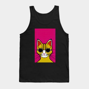 Cat with glasses Tank Top